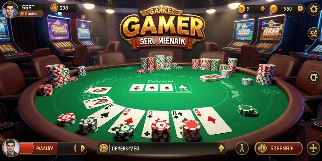 Tampilan menarik dari gameplay Poker di 55RT.