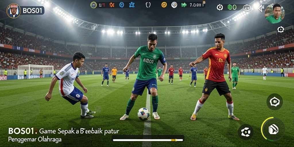 Screenshot menunjukkan momen intens dalam pertandingan sepak bola.