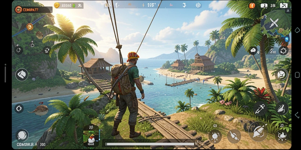 Screenshot CEMARA77 yang menunjukkan petualangan dunia terbuka yang luas.