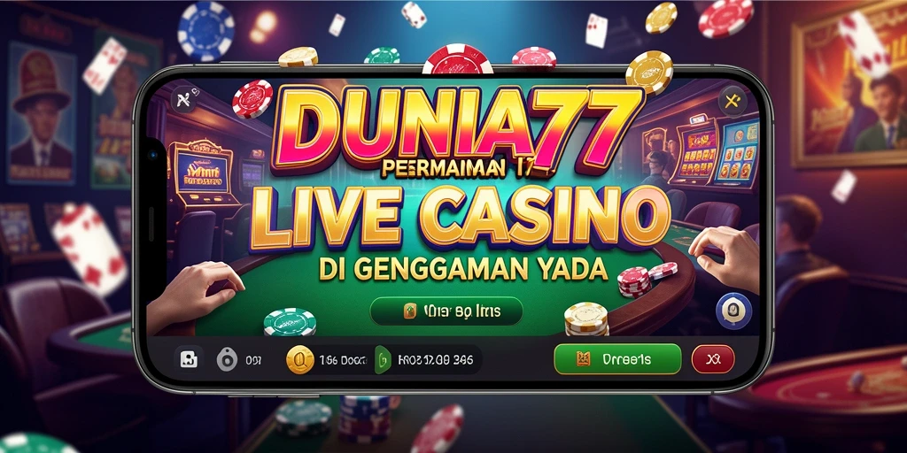 Tampilan permainan Live Casino DUNIA77 dengan dealer profesional.