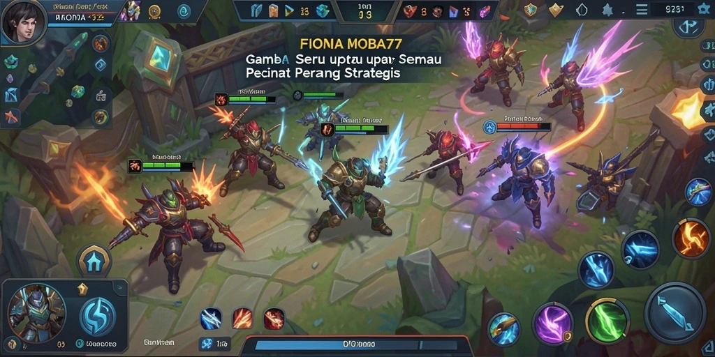 Screenshot dari aksi seru FIONA77 di arena pertempuran MOBA.