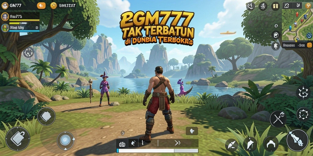Screenshot gameplay GM777 yang menunjukkan eksplorasi dunia terbuka.