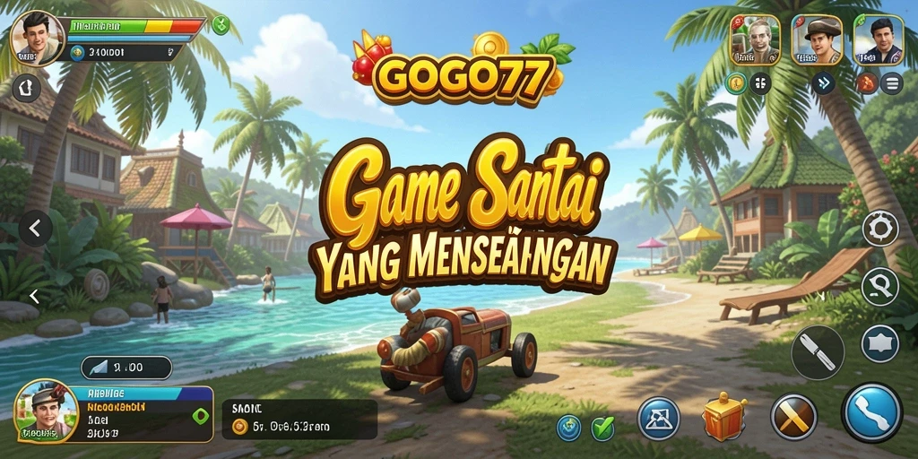Tampilan gameplay GOGO77 yang ceria dan penuh warna.