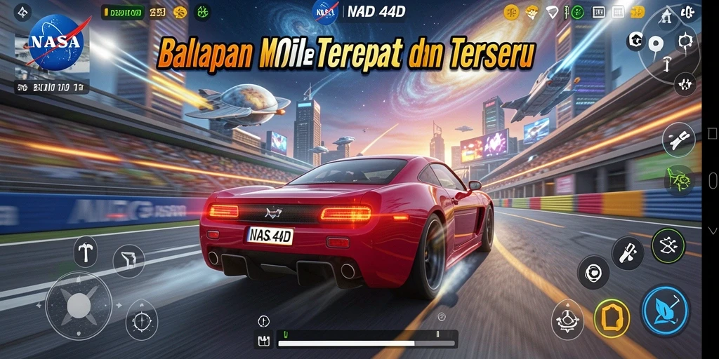 Gameplay seru dan mendebarkan dari NASA4D saat balapan.