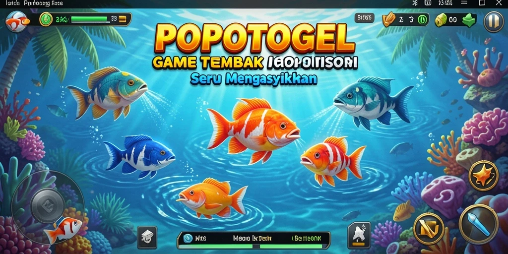 Screenshot dari gameplay seru Tembak Ikan di POPOTOGEL.