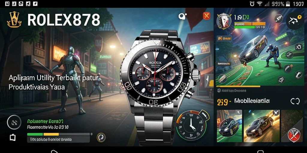 Tampilan aplikasi ROLEX878 dengan fitur-fitur Utility yang lengkap.