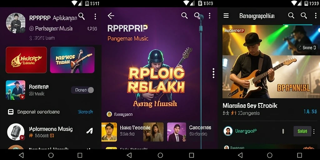 Tampilan gameplay RPRPRP dengan berbagai fitur musik menarik.