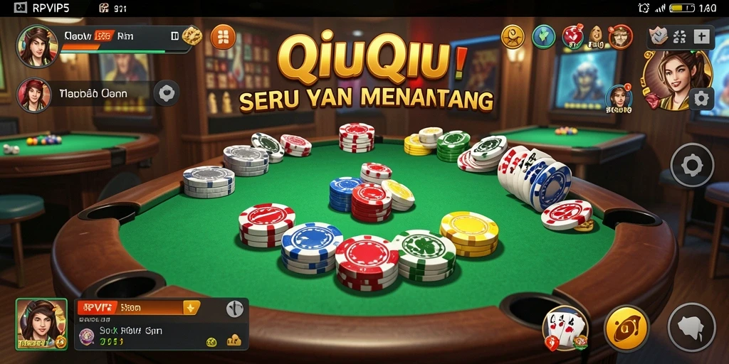 Tampilan gameplay QiuQiu yang seru dan mendebarkan.