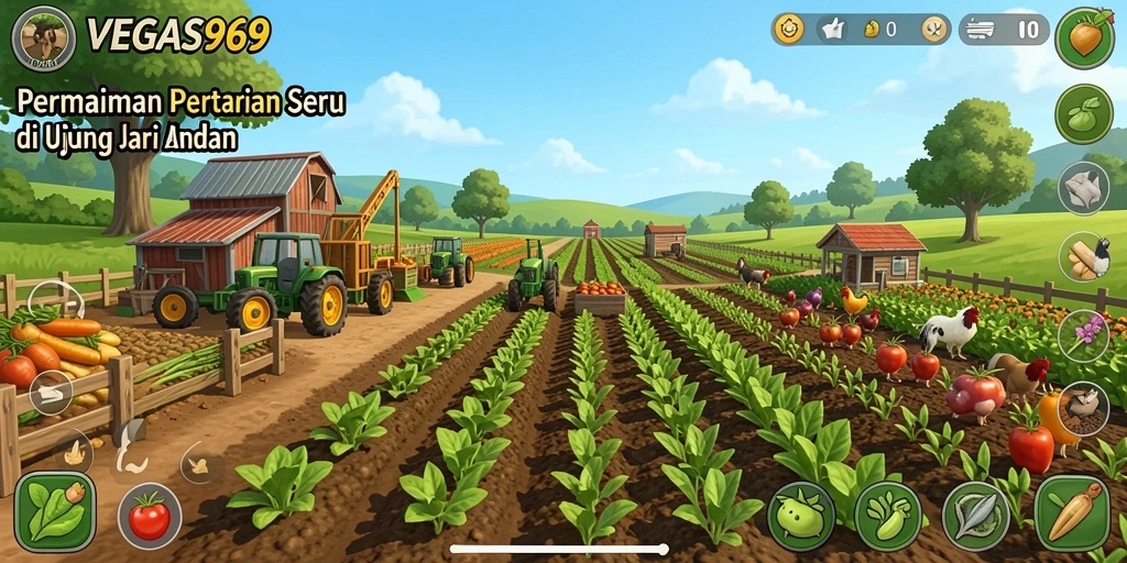 Tangkapan layar VEGAS969 menunjukkan aksi seru di ladang pertanian.