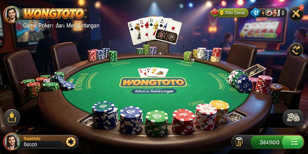 Tampilan gameplay seru di WONGTOTO saat bermain poker.
